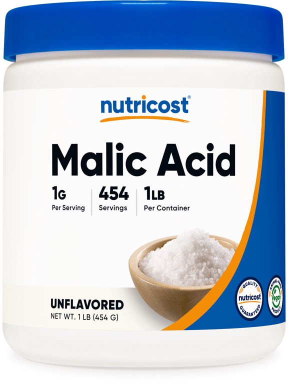 Malic Acid Powder 16oz (454 Servings) - Gluten Free, Non-GMO Supplement