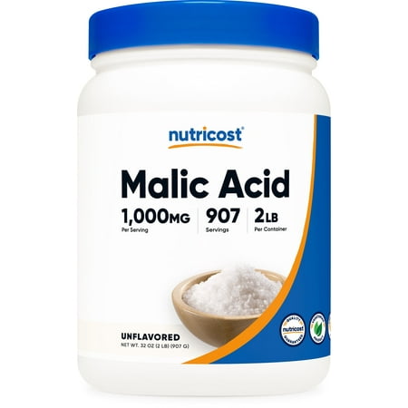 Nutricost Malic Acid Powder 2lbs - Gluten Free, Non-GMO