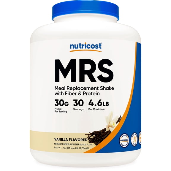 Nutricost Meal Replacement Shake Powder (Vanilla) 4.6 LBS - 30g of Protein with Fiber, GMO-Free, Gluten-Free, 30 Servings