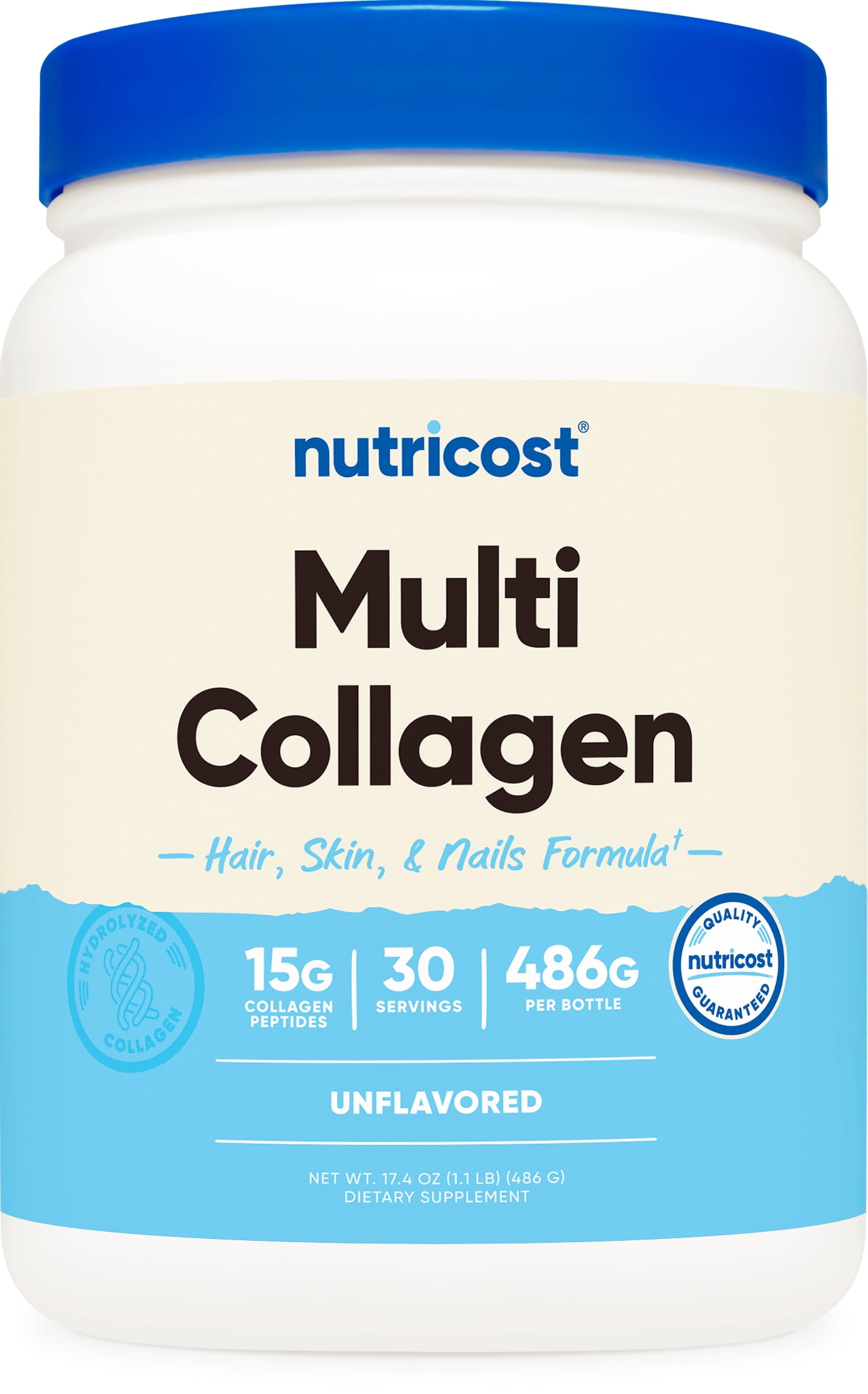 Nutricost Multi Collagen Complex Powder (30 Servings) Unflavored - Supplement with Biotin, Hyaluronic Acid, and Peptides