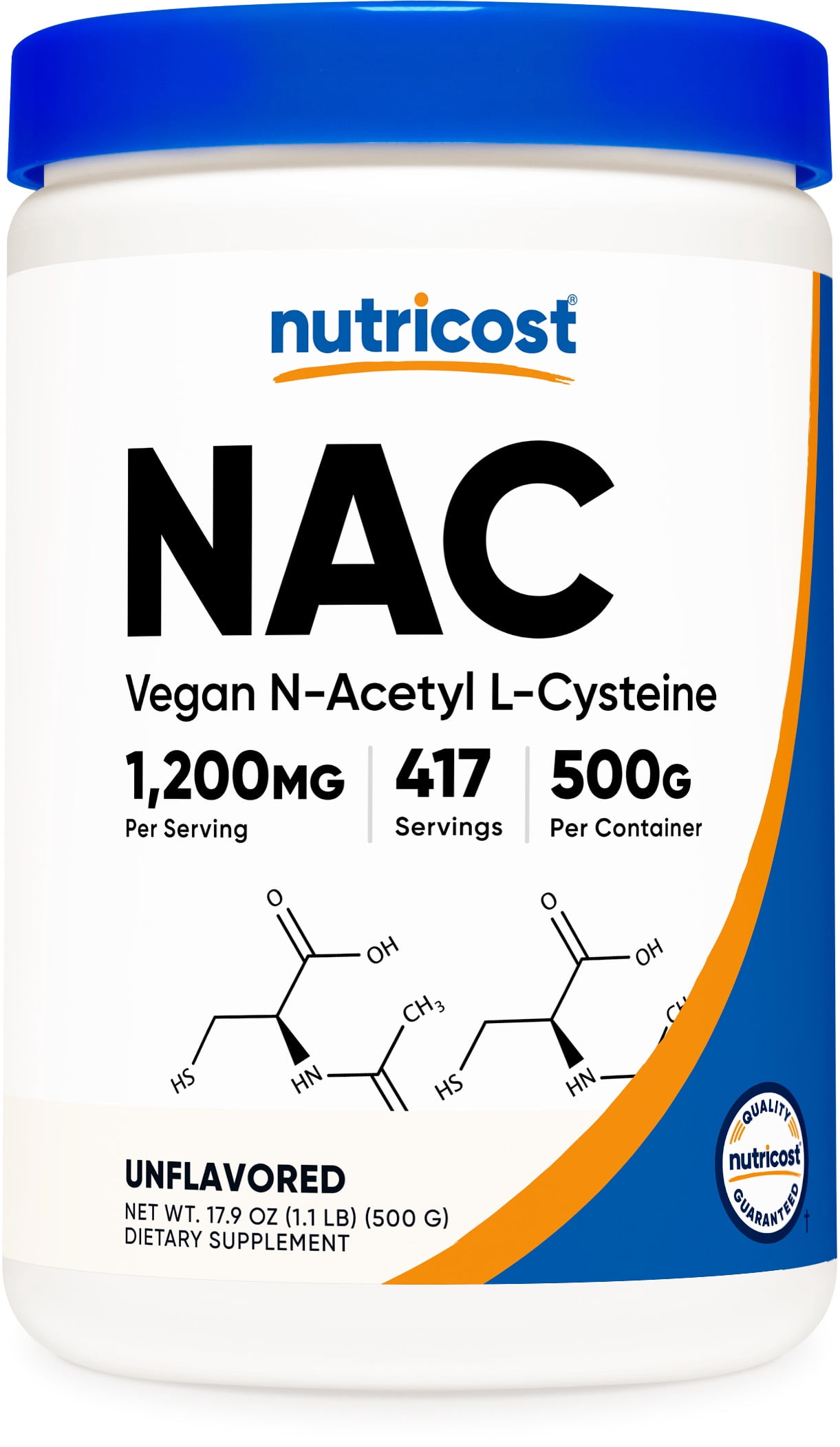Nutricost N-Acetyl L-Cysteine (NAC) Powder Supplement, 500 Grams, 417 Servings