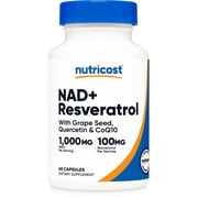 Nutricost NAD+ 1000mg with Resveratrol 100mg 60 Capsules - With Grape Seed, Quercetin & CoQ10, GMO-Free, Gluten-Free, 30 Servings