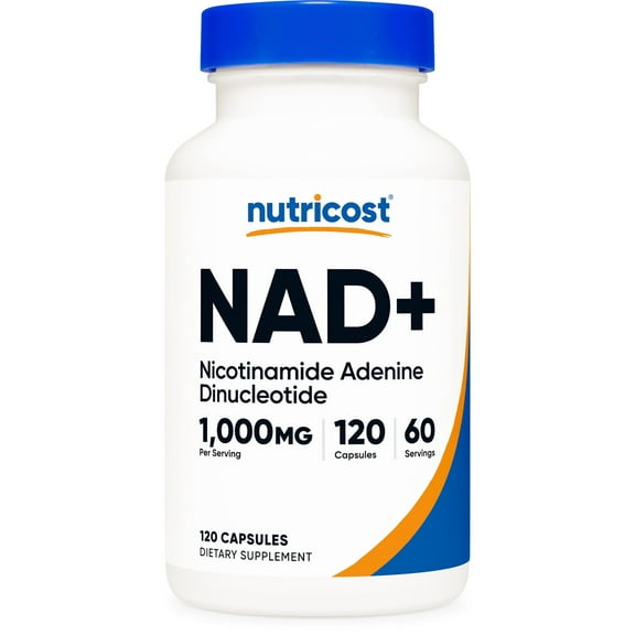 Nutricost NAD+ 120 Capsules (Nicotinamide Adenine Dinucleotide), 1,000mg per Serving - Gluten-Free, Vegan