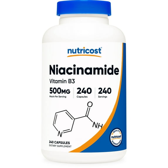 Nutricost Niacinamide (Vitamin B3) 500mg, 240 Capsules - Vitamin B-3 Supplement