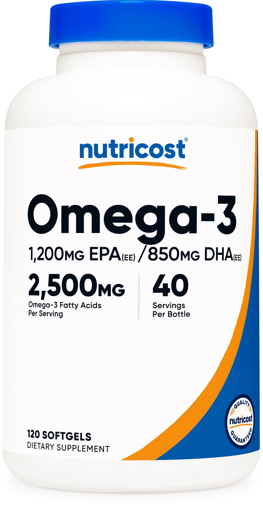 Nutricost Omega 3 Fish Oil - 2500MG, 120 Softgels (40 Serv) - Non-GMO, Gluten Free