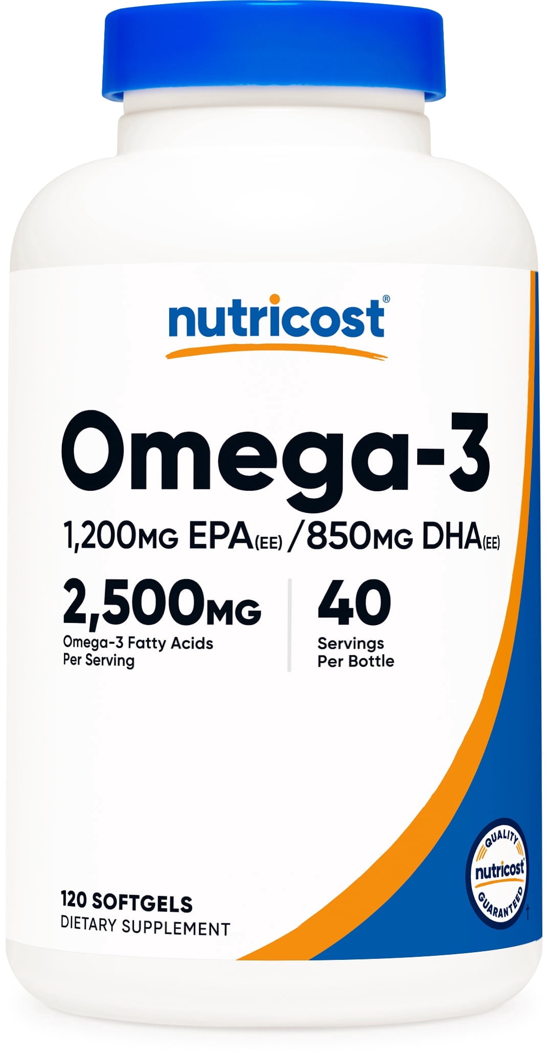 Nutricost Omega 3 Fish Oil - 2500MG, 120 Softgels (40 Serv) - Non-GMO, Gluten Free