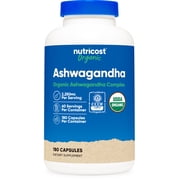 Nutricost Organic Ashwagandha Complex 2,250mg 180 Capsules, USDA Organic | CCOF Certified, Vegan, Gluten-Free, GMO-Free, 60 Servings