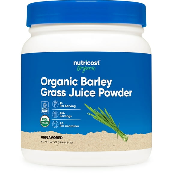 Nutricost Organic Barley Grass Juice Powder (1 LB) (Unflavored)