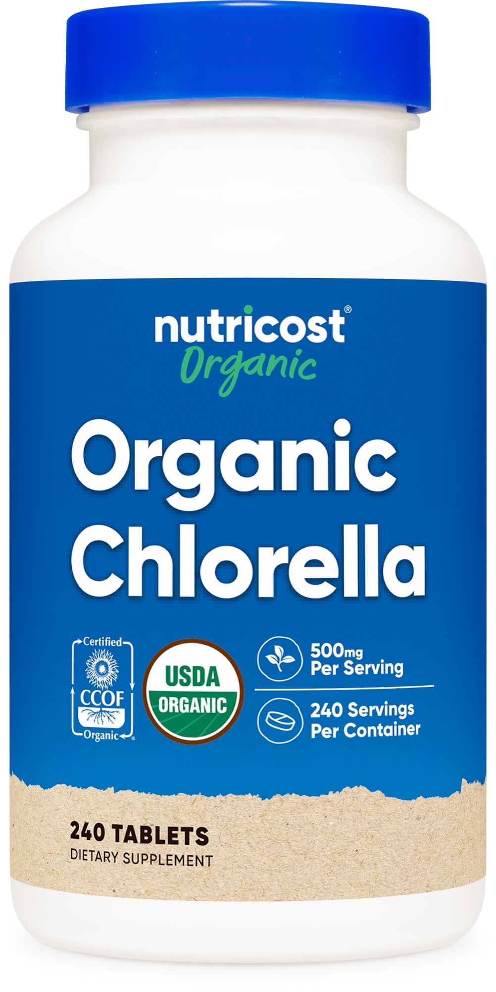 Nutricost Organic Chlorella 500mg, 240 Tablets - Gluten Free, Non-GMO Supplement