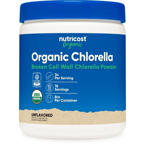 Nutricost Organic Chlorella Powder 8 oz, 3000mg Per Serving, Supplement