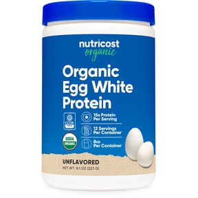 Nutricost Organic Egg White Protein Powder 8oz (Unflavored) - 15 Grams Protein per Serving, GMO-Free, Gluten Free