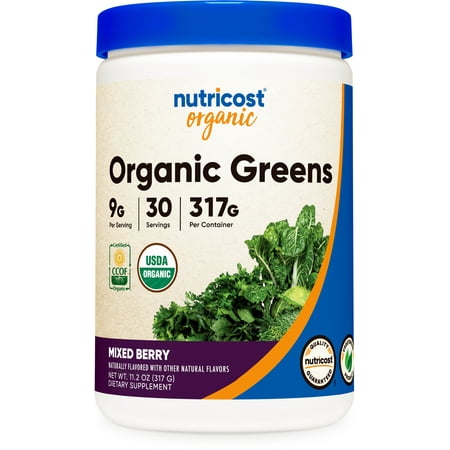 Nutricost Organic Greens Supplement Powder (Mixed Berry) 30 Servings