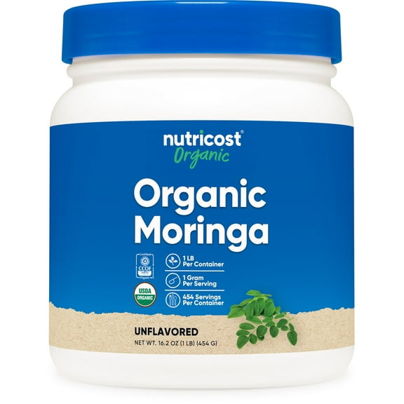Nutricost Organic Moringa Supplement Powder 1LB (16oz) - Gluten Free, Non-GMO, Vegetarian Friendly