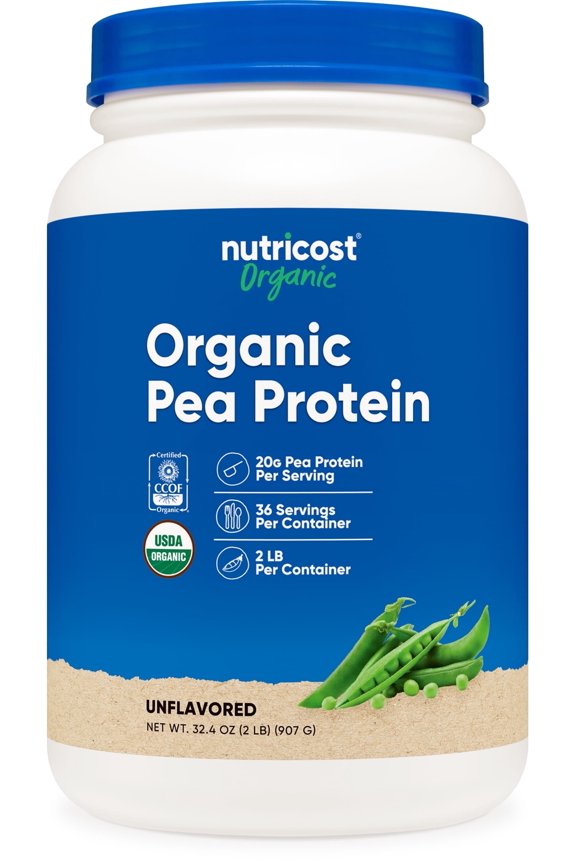 Organic Pea Protein Isolate Powder 2 lbs (Unflavored)