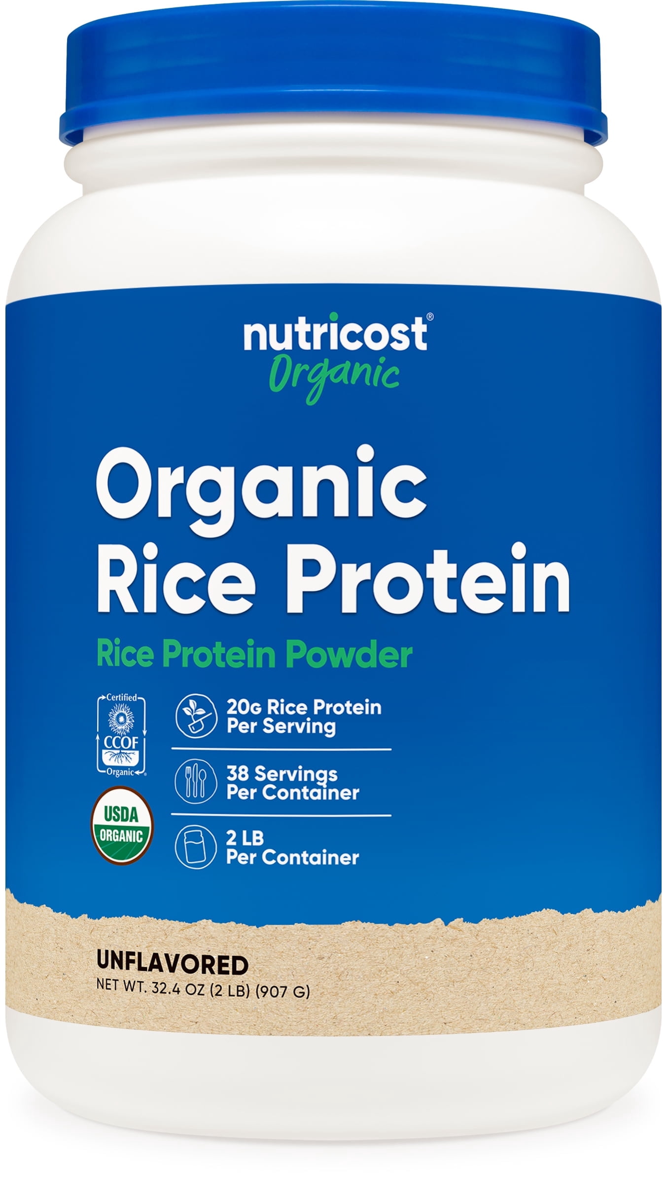 Nutricost Organic Rice Protein Powder (2 LB) - Gluten-Free, Non-GMO