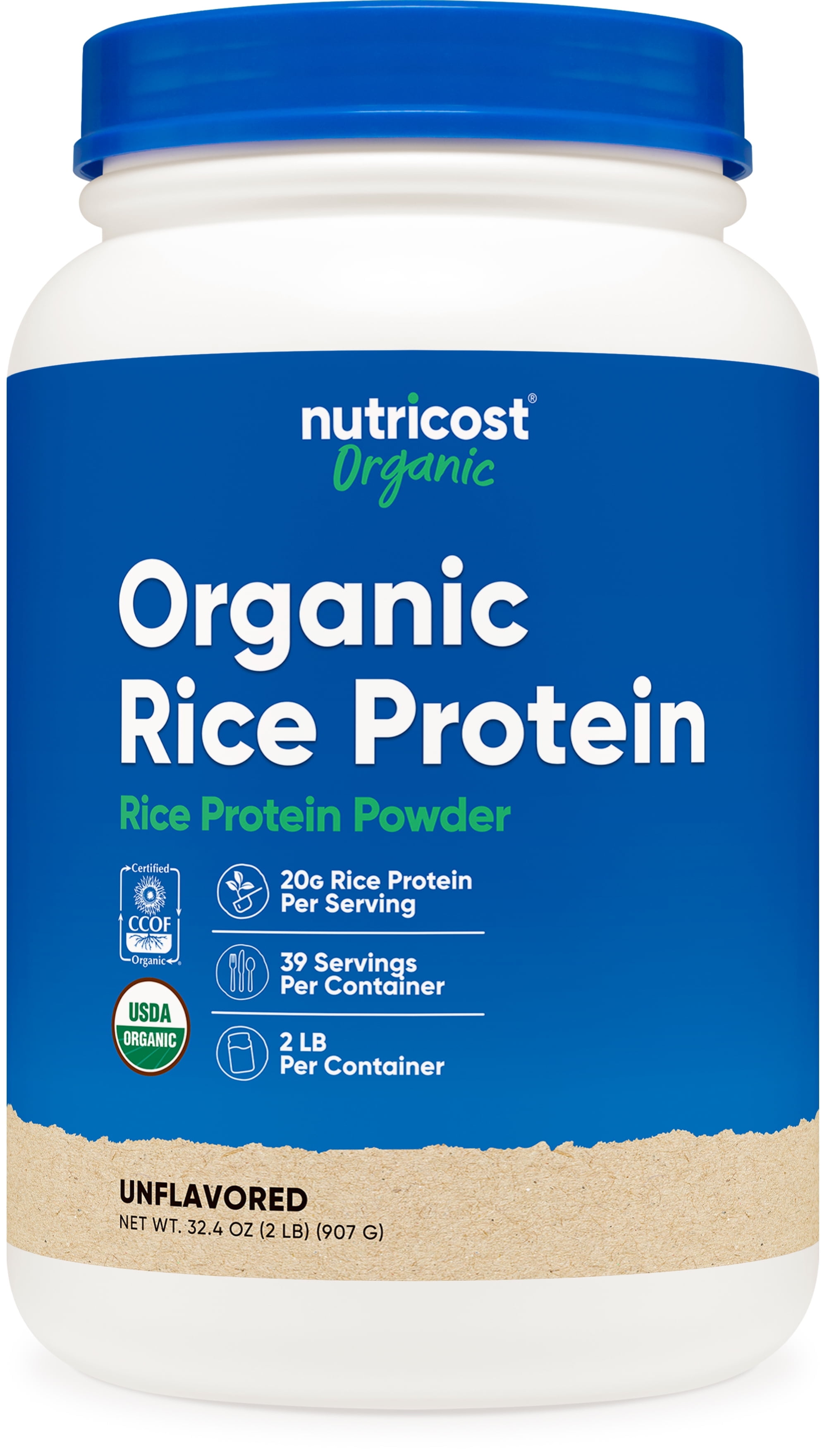 Nutricost Organic Rice Protein Powder (2 LB) - Gluten-Free, Non-GMO