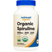 Nutricost Organic Spirulina 500mg, 240 Tablets - Gluten Free, Non-GMO, Supplement