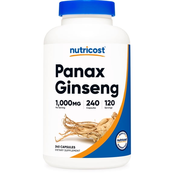 Nutricost Panax Ginseng Supplement, 240 Capsules, 120 Servings