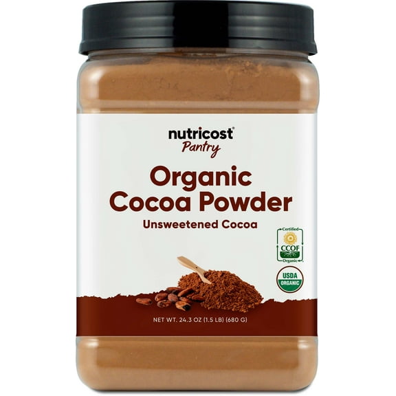 Nutricost Pantry Organic Cocoa Powder (1.5lb) - Baking Powder, Non GMO, Gluten Free, Vegan