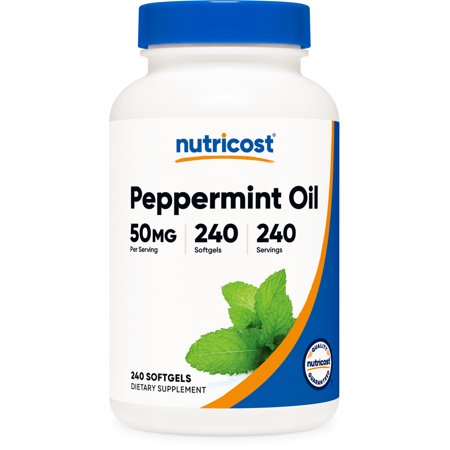 Nutricost Peppermint Oil Softgels (240 SFG) (50 MG) - Gluten Free, Third Party Tested and GMO Free