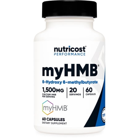 Nutricost Performance myHMB Capsules (1,500MG Calcium HMB Per Serving, 20 Servings) - 60 Capsules, Calcium B-Hydroxy B-Methylbutyrate Monohydrate