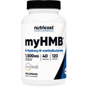 Nutricost Performance myHMB Supplement (120 Capsules) 1500mg Calcium HMB Per Serving - Calcium B-Hydroxy B-Methylbutyrate Monohydrate