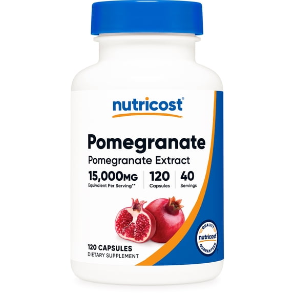Nutricost Pomegranate Extract (15000 mg Equivalent) 120 Capsules - 40 Servings