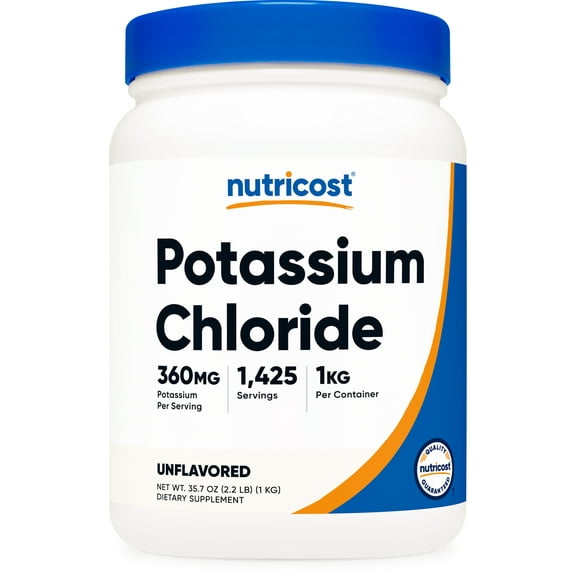 Nutricost Potassium Chloride 1kg - Gluten Free, Non-GMO Supplement