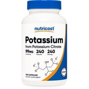 Nutricost Potassium Citrate 99mg, 240 Capsules - Gluten Free, Non-GMO Supplement
