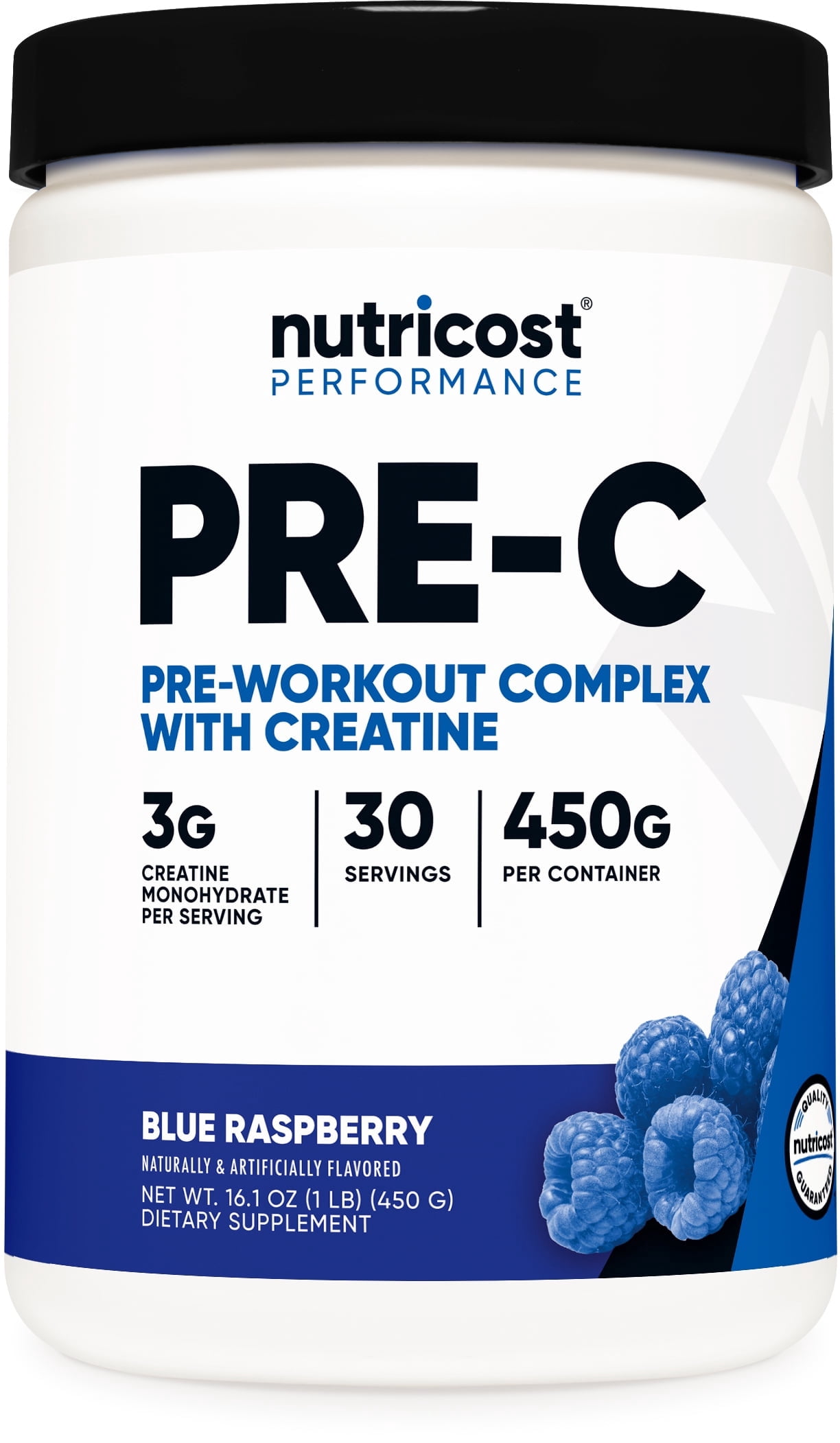 Nutricost Pre-C, Pre-Workout Complex with Creatine Powder (Blue Raspberry) - Boost Fitness Routines, 450g