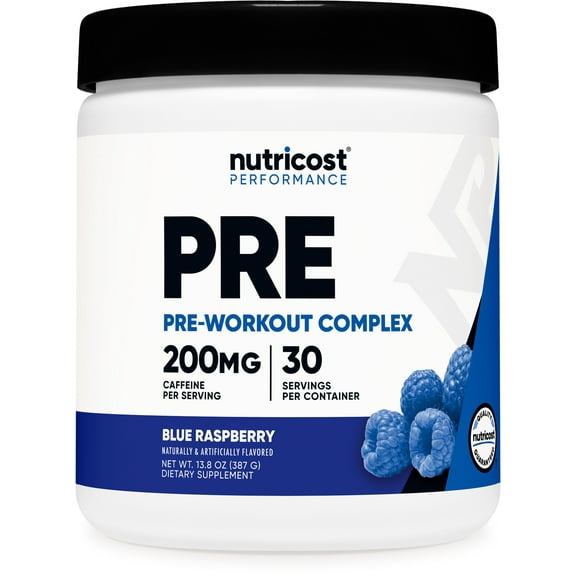 Nutricost Pre-Workout Complex Powder (Blue Raspberry) 30 Serivings - Fitness Supplement with Beta-Alanine, Taurine & Amino Acids