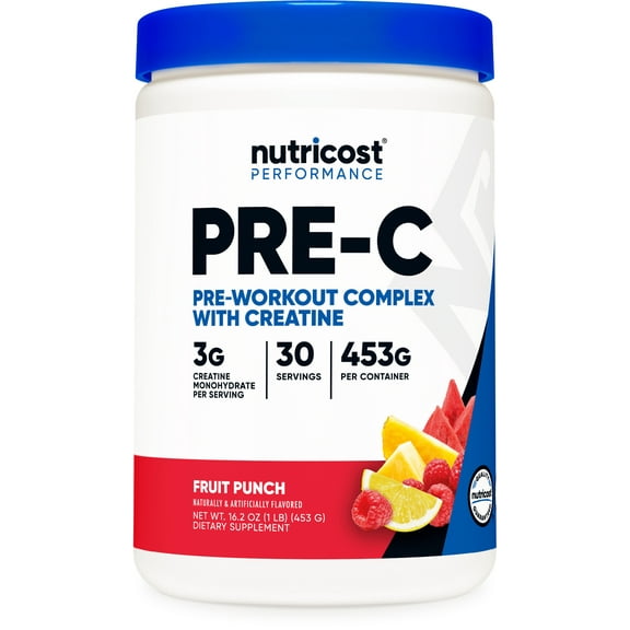 Nutricost Pre-Workout Complex Powder (Fruit Punch) 30 Serivings - Fitness Supplement with Beta-Alanine, Taurine & Amino Acids