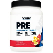 Nutricost Pre-Workout Complex Powder (Fruit Punch) 60 Servings - Fitness Supplement with Beta-Alanine, Taurine & Amino Acids