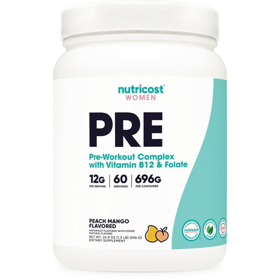 Nutricost Pre-Workout For Women (Peach Mango)- 60 Servings, Supplement