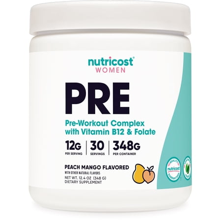 Nutricost Pre-Workout Supplement Powder for Women, Peach Mango, 30 Servings
