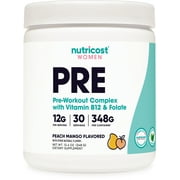Nutricost Pre-Workout Supplement Powder for Women, Peach Mango, 30 Servings