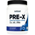 thumbnail image 1 of Nutricost Pre-X Xtreme Pre-Workout Complex Powder, Blue Raspberry, 60 Servings, Vegetarian, Non-GMO and Gluten Free, 1 of 5