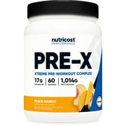 Nutricost Pre-X Xtreme PreWorkout Powder Complex, Peach Mango, 60 Servings, Vegetarian, Non-GMO and Gluten Free