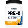 thumbnail image 1 of Nutricost Pre-X Xtreme PreWorkout Powder Complex, Peach Mango, 60 Servings, Vegetarian, Non-GMO and Gluten Free, 1 of 2