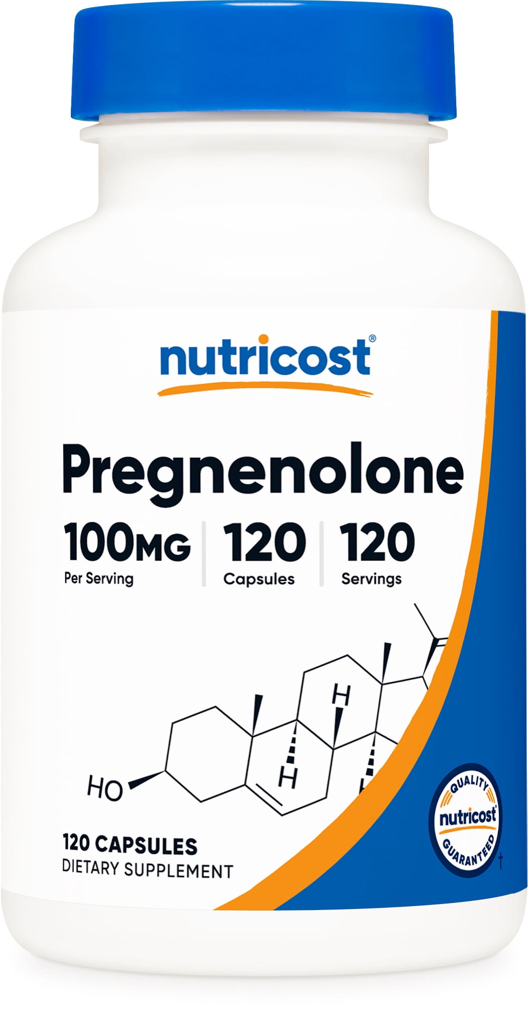 Nutricost Pregnenolone 100mg, 120 Capsules - Non-GMO, Gluten Free, Vegetarian Supplement