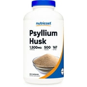 Nutricost Psyllium Husk 1500mg Per Serving, 500 Capsules - Non-GMO & Gluten Free Supplement