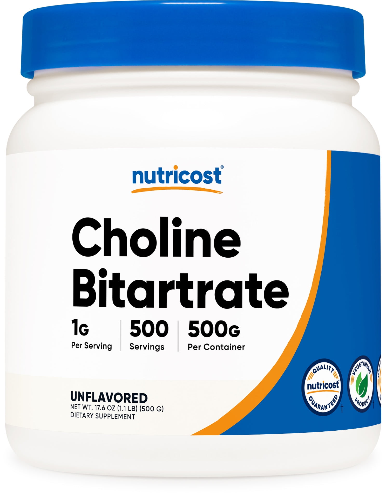 Nutricost Pure Choline Bitartrate Supplement Powder, 500 Grams