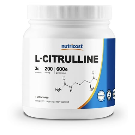 Nutricost Pure L-Citrulline Powder 600 Grams - No Malate, Non-GMO Supplement