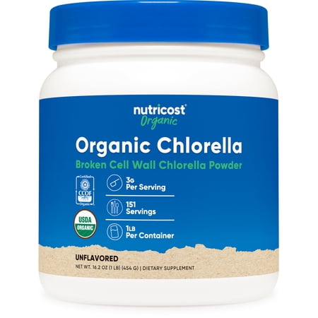 Nutricost Pure Organic Chlorella Powder 16oz - 3000mg per Serving, Supplement