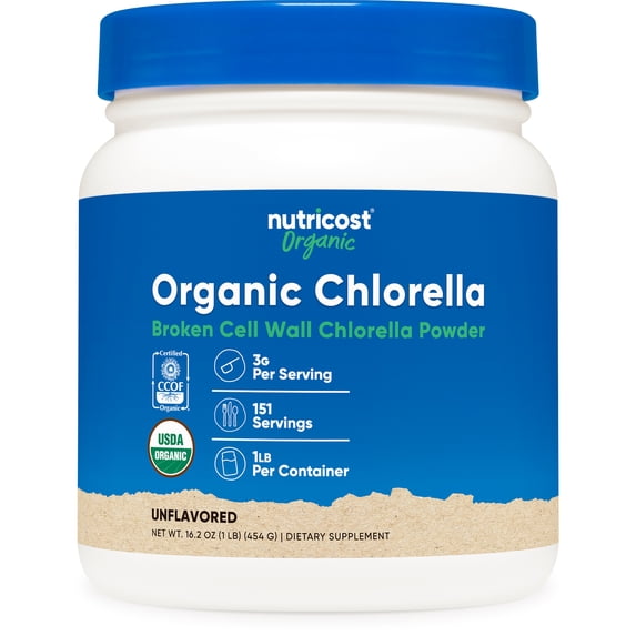 Nutricost Pure Organic Chlorella Powder 16oz - 3000mg per Serving, Supplement
