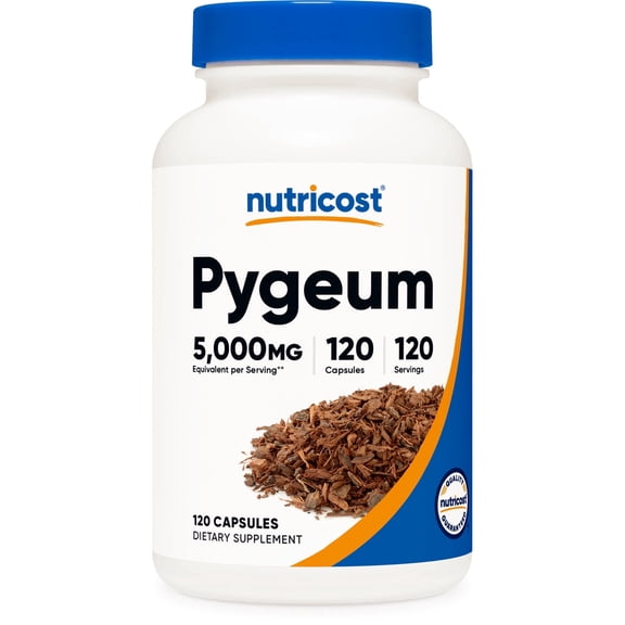 Nutricost Pygeum Extract 5,000mg Equivalent (from 500mg of 10:1 Extract) Per Serving, 120 Capsules for 120 Servings Per Bottle - Vegan, GMO Free and Gluten Free