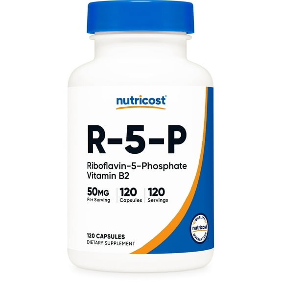 Nutricost R-5-P (Riboflavin-5-Phosphate) (Vitamin B2) 50 MG, 120 Capsules - Vegan, GMO-Free