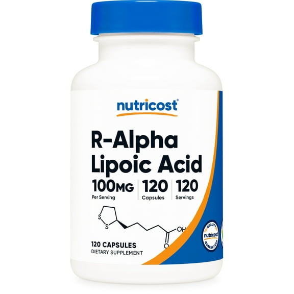 Nutricost R-Alpha Lipoic Acid 100mg, 120 Capsules -Non-GMO, Gluten Free Supplement