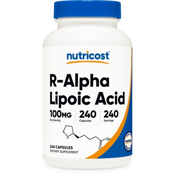 Nutricost R-Alpha Lipoic Acid 100mg, 240 Capsules - Non-GMO, Gluten Free Supplement
