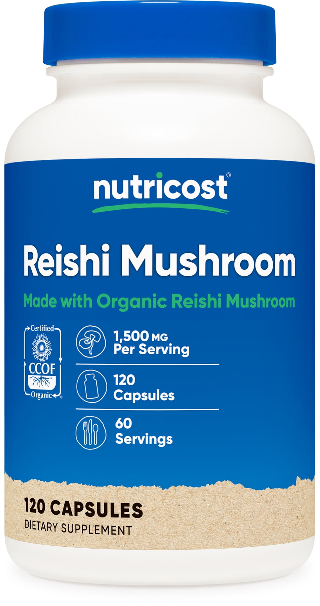 Nutricost Reishi Mushroom Supplement Capsules 1500mg, 60 Servings